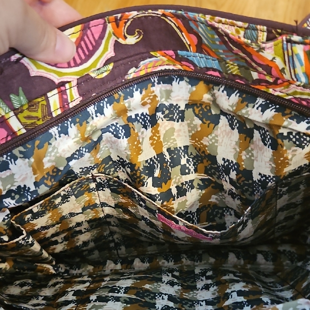 Vera Bradley Paisley Quilted Tote Bag with Double Handles With Small Makeup Bag - Picture 3 of 6